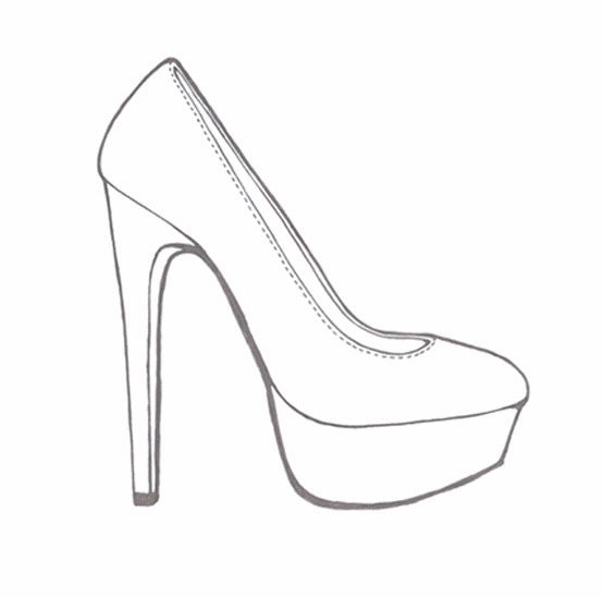 High Heel Shoes Coloring Pages Sketch Page Flower Line ...