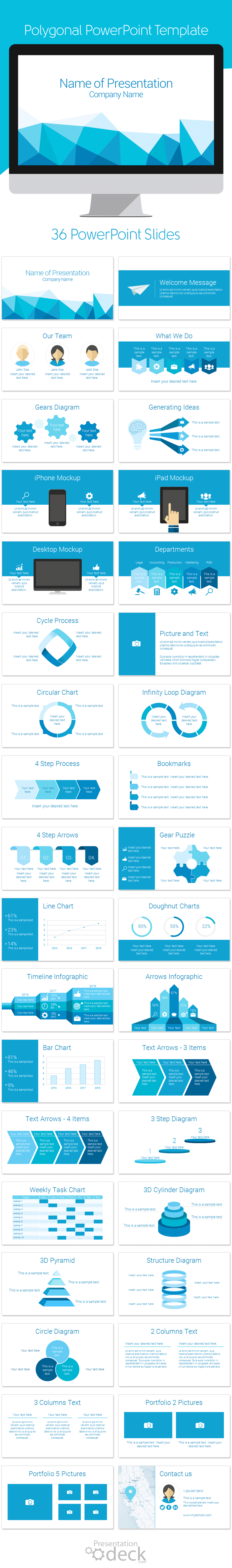 polygonal powerpoint template template ppt design and infographics