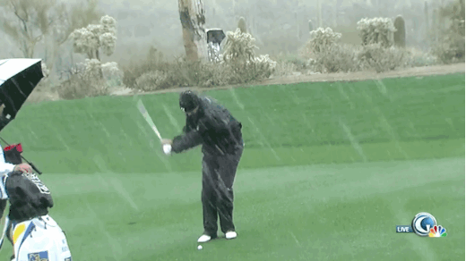 a freak blizzard delays a golf tournament in arizona