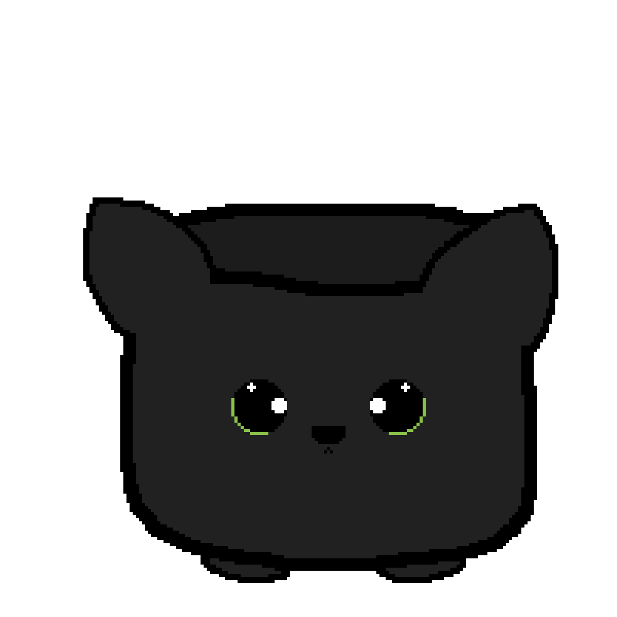 pixilart black marshmallow cat by mellowet gif