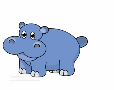 animals animated clipart hippopotamus animation 10a