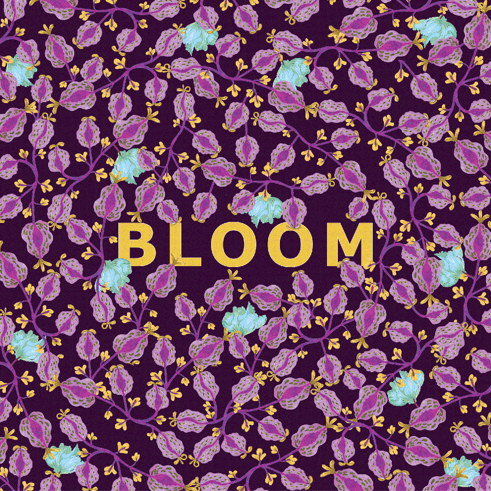 bloom collection julie costentin purple floral background