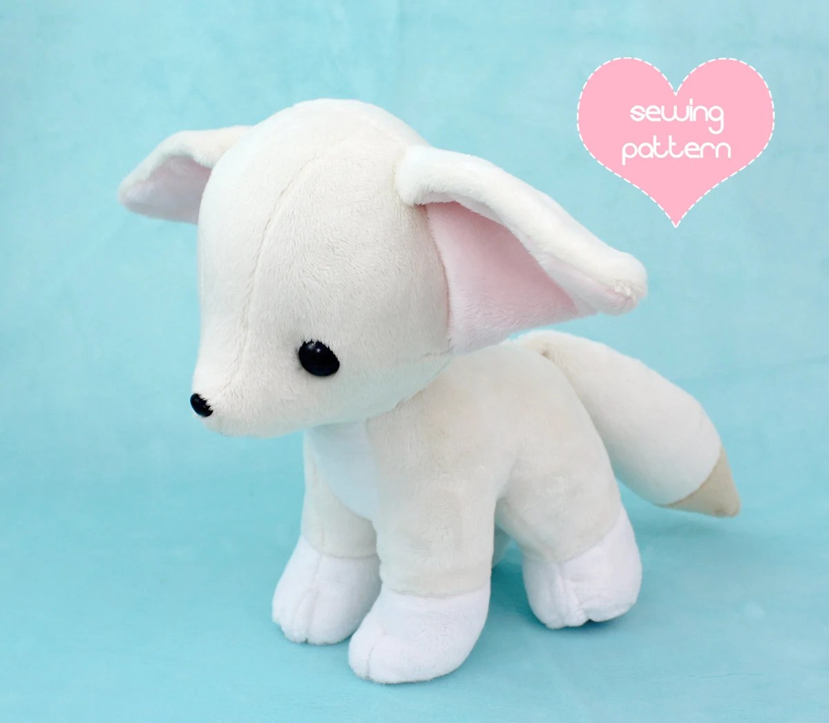 pdf sewing pattern baby fennec fox stuffed animal with video