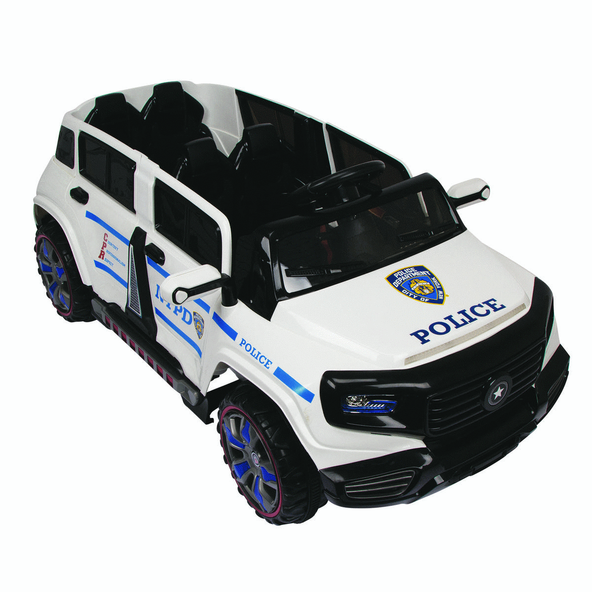 nypd police car 12v ride on amazing basketball moving