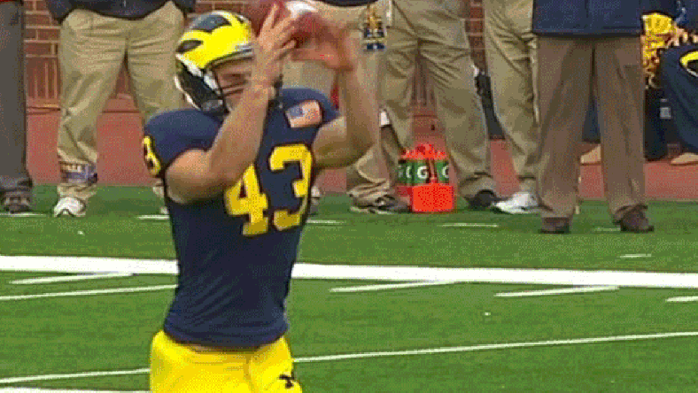 michigan suspends three including mortified punter for outback bowl land grant holy perfect 300 game bowling