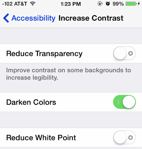 use darken colors to increase text color contrast in ios