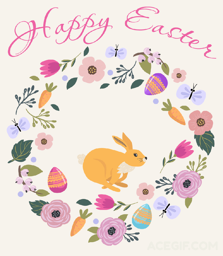 happy easter gifs 100 animated images and greeting cards for free purple floral background