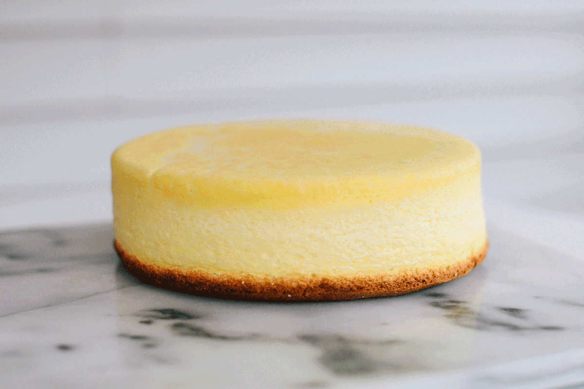 light and fluffy japanese cheesecake becca bakes flan gif