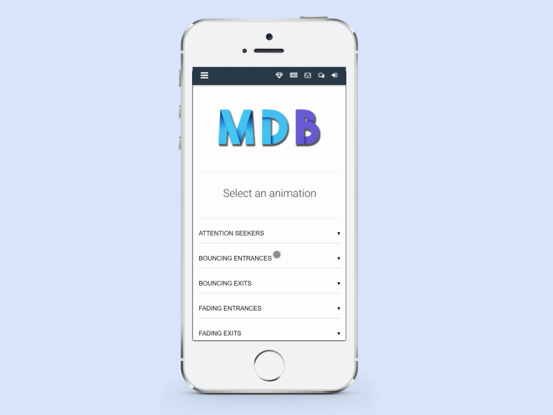 mdb animations by mdbootstrap dribbble