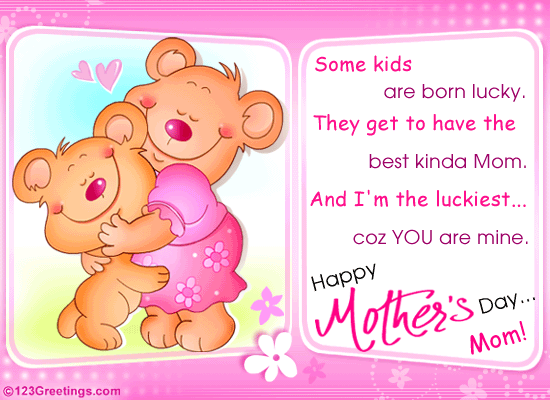 a cute teddy bear wish free happy mother s day ecards