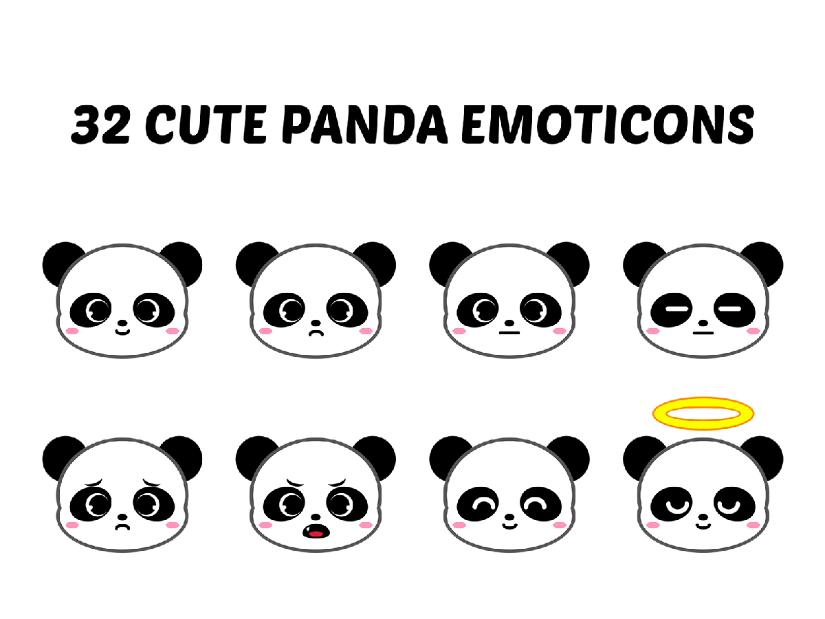 set of cute panda emoticons by miracle valentine on dribbble funny pictures with captions
