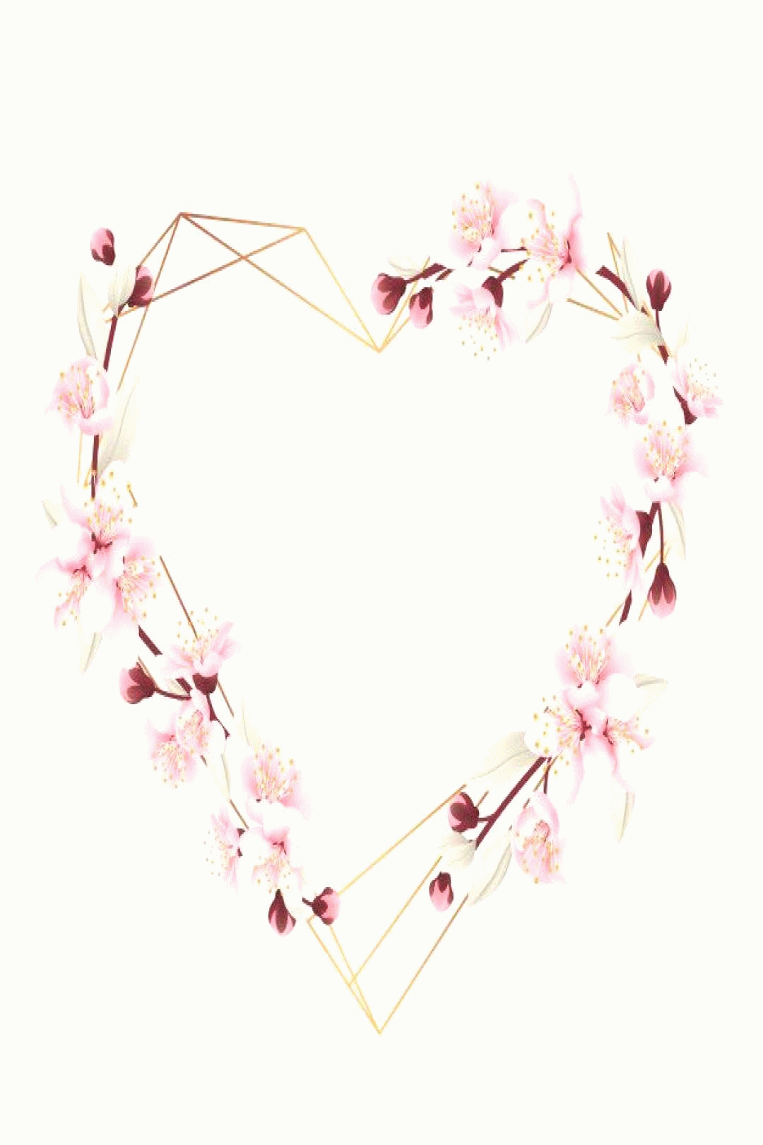 love floral frame background with cherry blossoms download