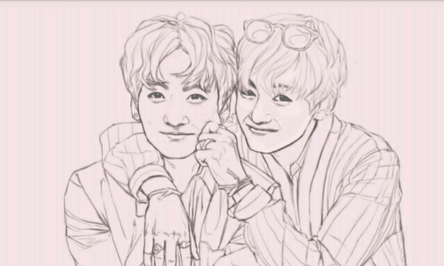 vkook fanart from bts coloring book army s amino very hard