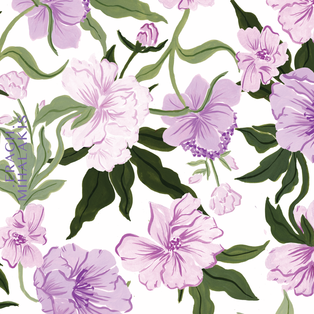 custom design eragh mihalakis purple floral background