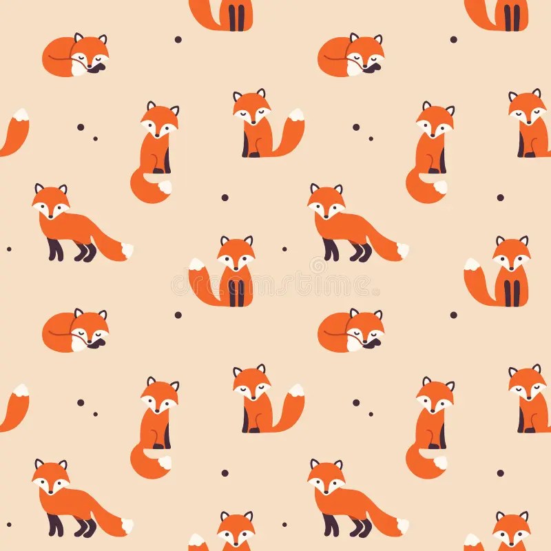 seamless fox pattern stock vector illustration of orange 62267833