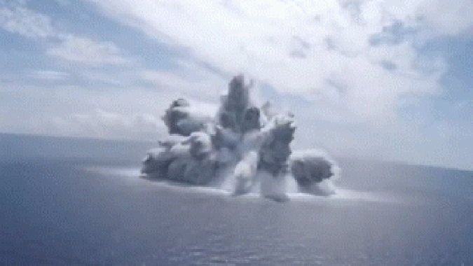 us navy releases video of moment bomb explodes off coast florida boat lanching fails gif
