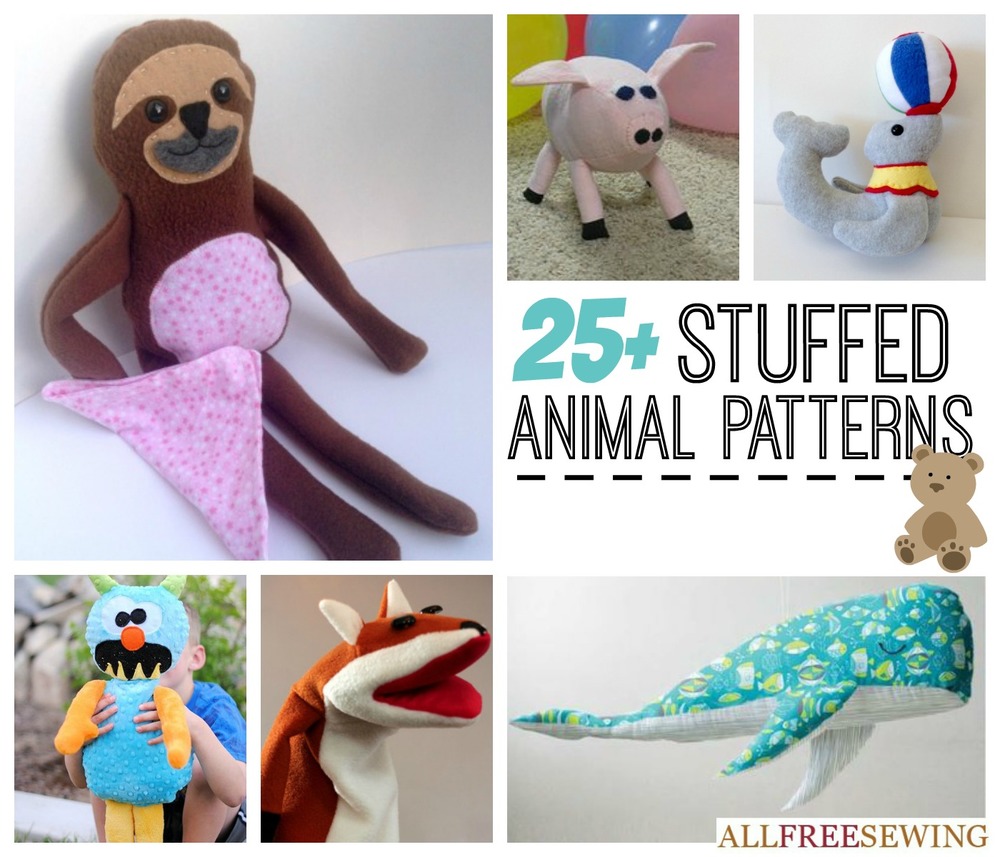 25 easy stuffed animal patterns allfreesewing com