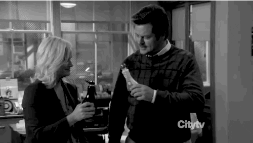 parks and recreation drinking gif find share on giphy