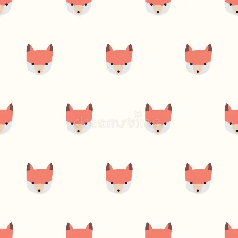 seamless cute fox pattern stock illustration illustration of