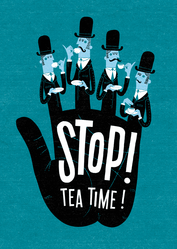 happy and humorous illustrations tea time teas and illustrations