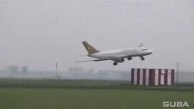 funny airplane landing on make a gif medium