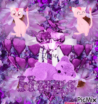 purple hearts flashingwith love purple bear hugs pink cat hugs medium