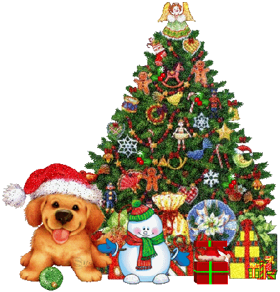 animated christmas tree with gifts and snowman gallery medium