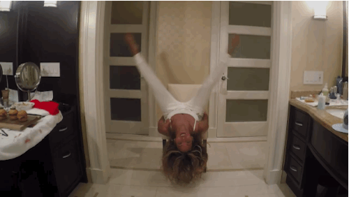 stretching funny things girls do in the bathroom medium