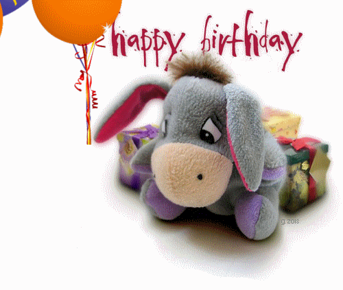 animated free gif a small donkey with colored balloons happy medium