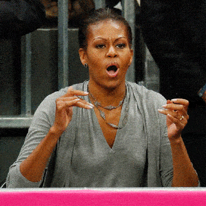 the animated image shows u s first lady michelle obama reacting medium