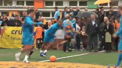 football gif nigel de jong outpaced by polish child quickly takes medium