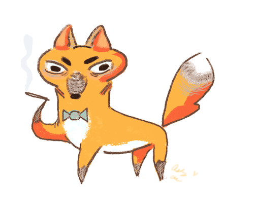 art animation cute fox smoke chill doodle creature trending gif on medium