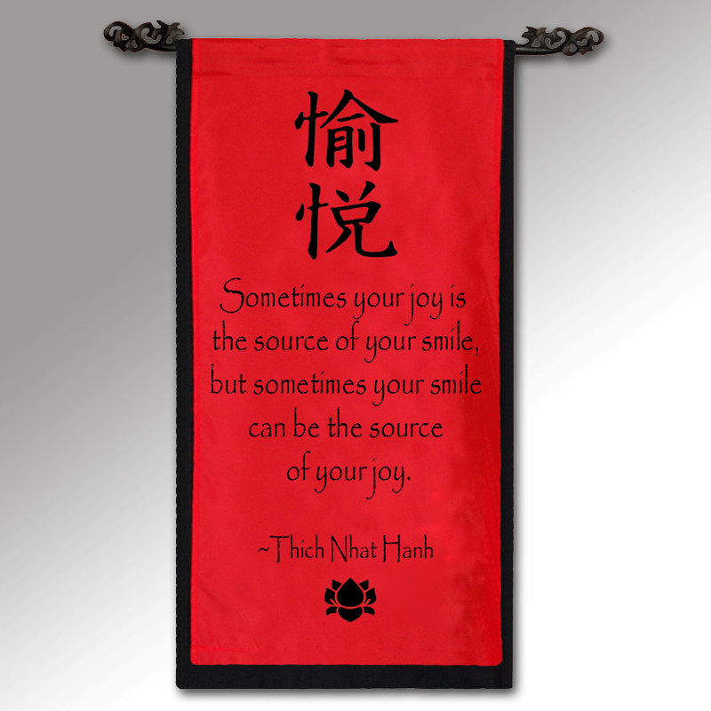 affirmation wall scroll thich nhat hanh sometimes your joy is medium