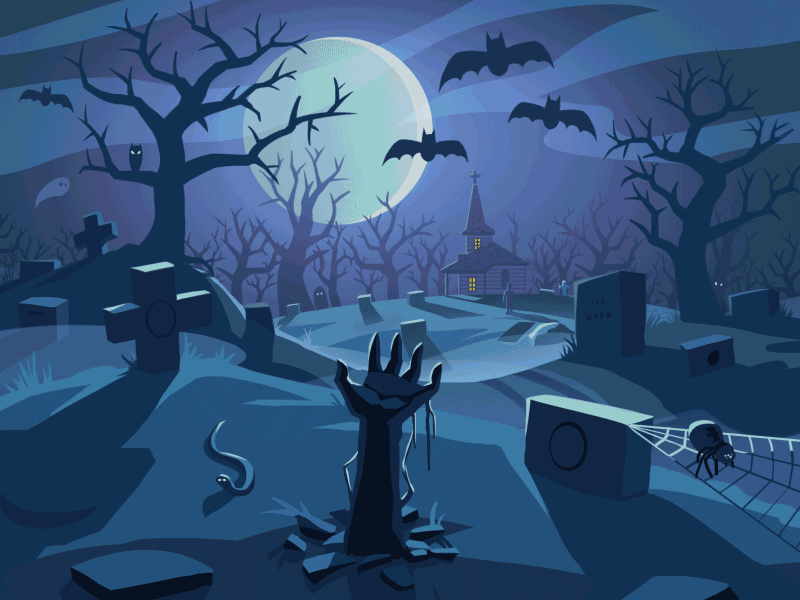 graveyard cemetery graveyards and halloween illustration medium