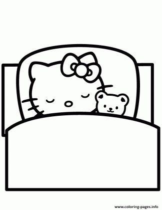 goodnight hello kitty coloring pages printable medium