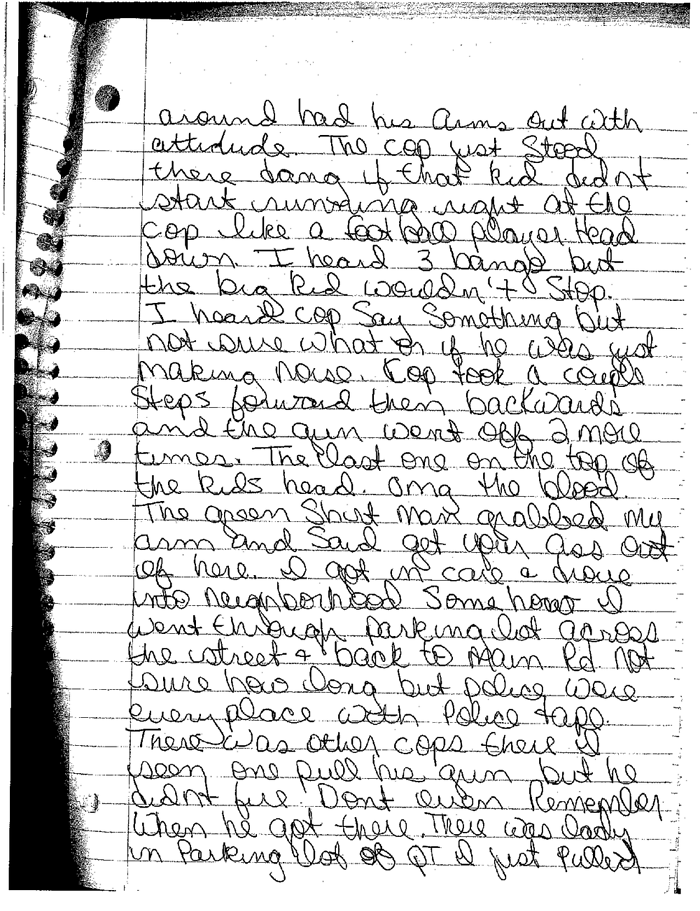 witness 40 journal entry the cop stood there the big kid medium