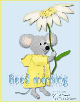 webset cute mouse and flower good morning medium