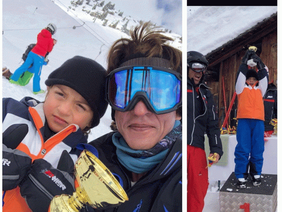 photo shah rukh khan flaunts son abram s skiing trophy medium