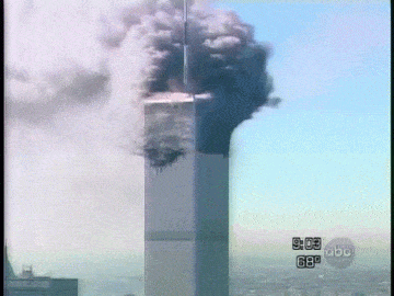 9 11 wtc south tower plane crash animated gif medium