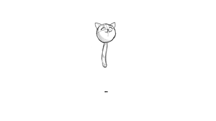 unidraws bouncing ball cat tail ears and face as the medium