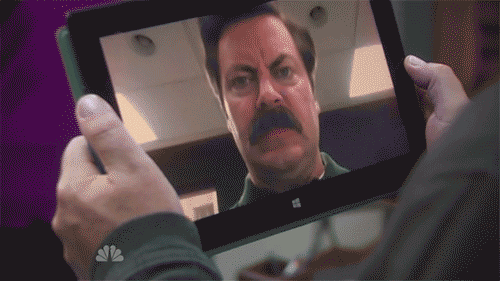 parks and rec tablet gif find share on giphy medium