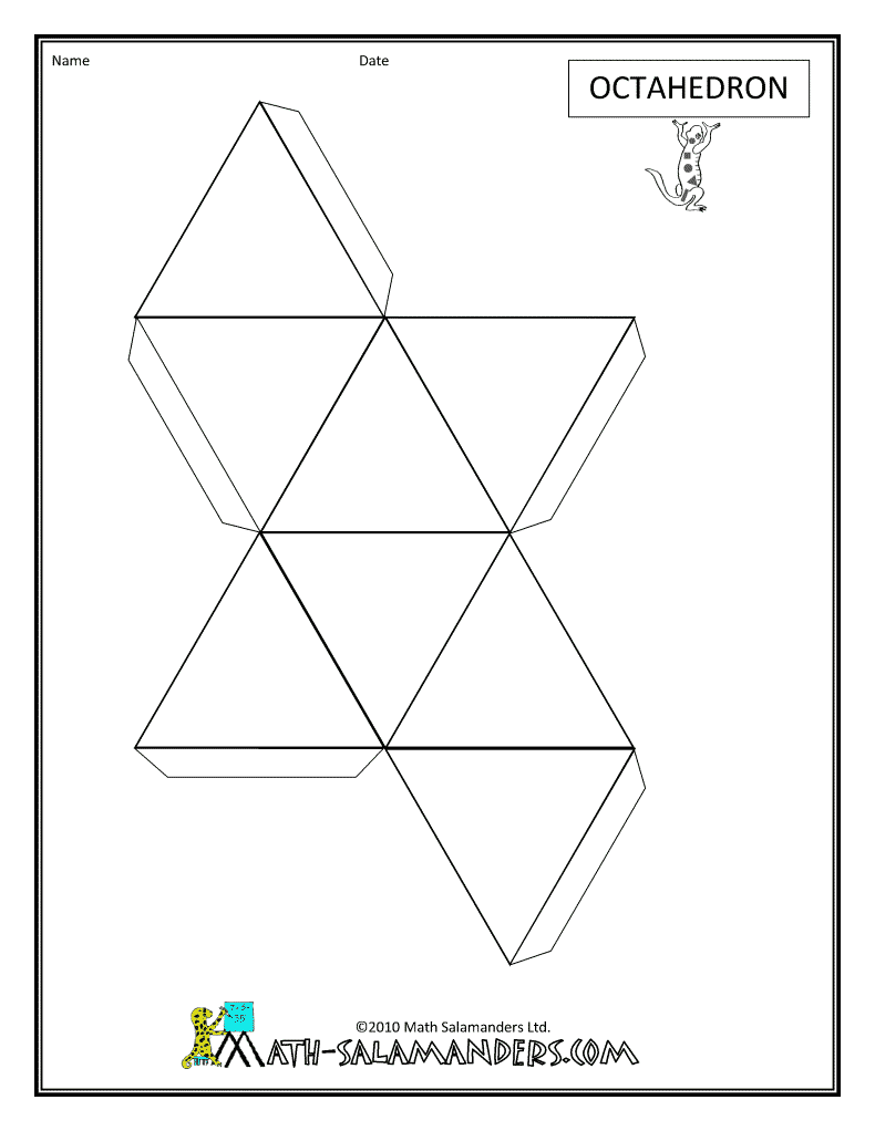 geometry clip art octahedron net tabs geometric designs and crafts medium