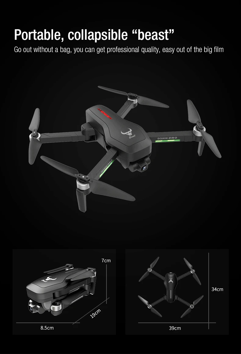 zlrc sg906 pro 2 pro2 gps drone with wifi 4k camera three axis anti shake gimbal brushless professional quadcopter diy stabilizer gyro medium