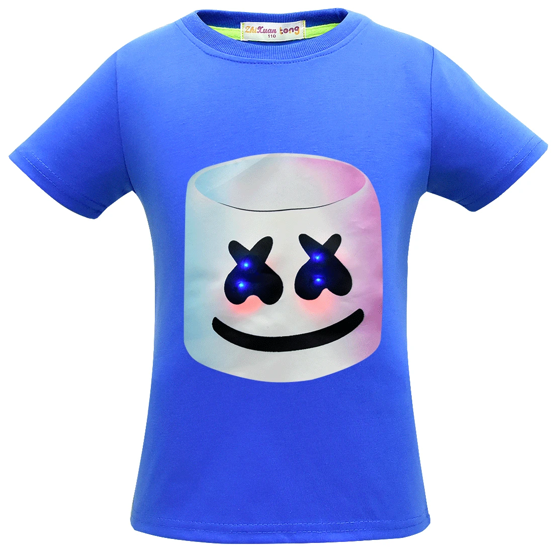 new dj marshmallow t shirt marshmello rock around children short sleeve sensing flashing light top shirts aliexpress gif medium