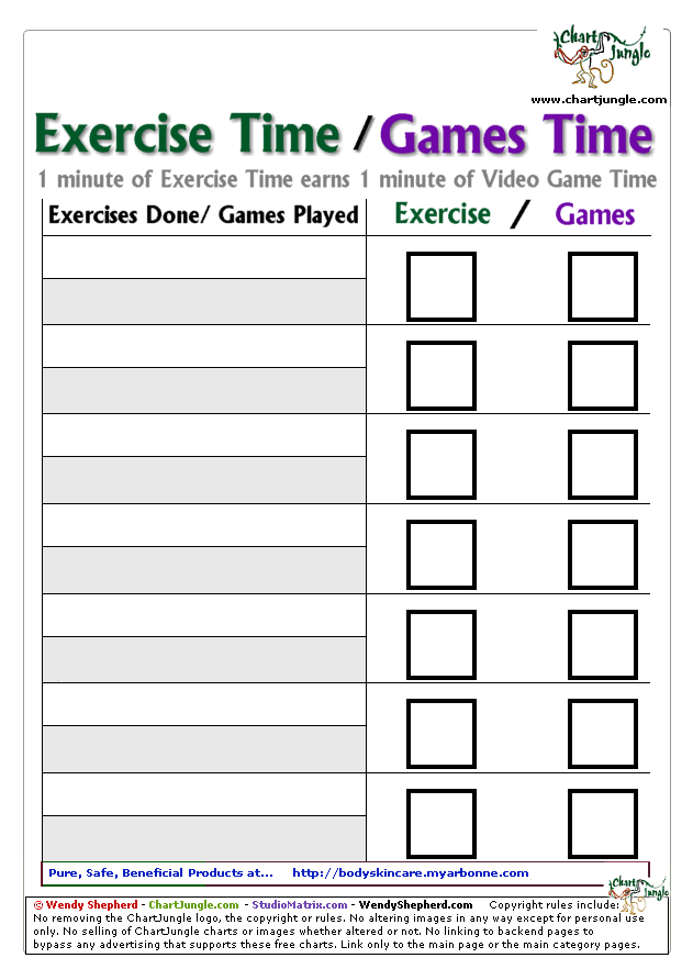 exercise game chart for kids fitness for kiddos pinterest medium