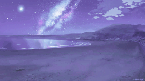 1k my gifs mine sky night stars makoto shinkai purple medium