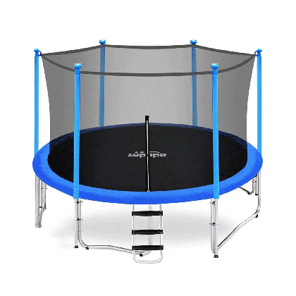 zupapa 15 14 12 10ft kids trampolines 425lbs weight capacity with enclosure net include all accessories outdoor backyard trampoline north star umbrella medium