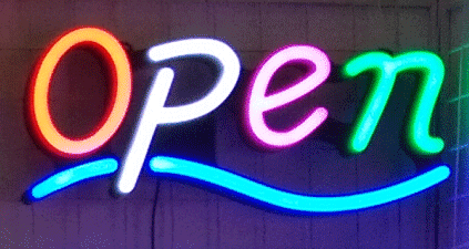 us open animated 21 x 9 led neon sign with hanging chain red medium