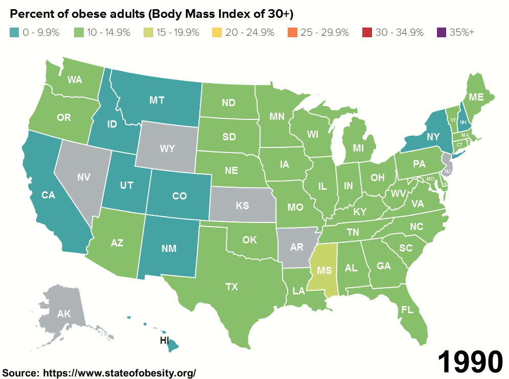 adult obesity in the united states vivid maps medium
