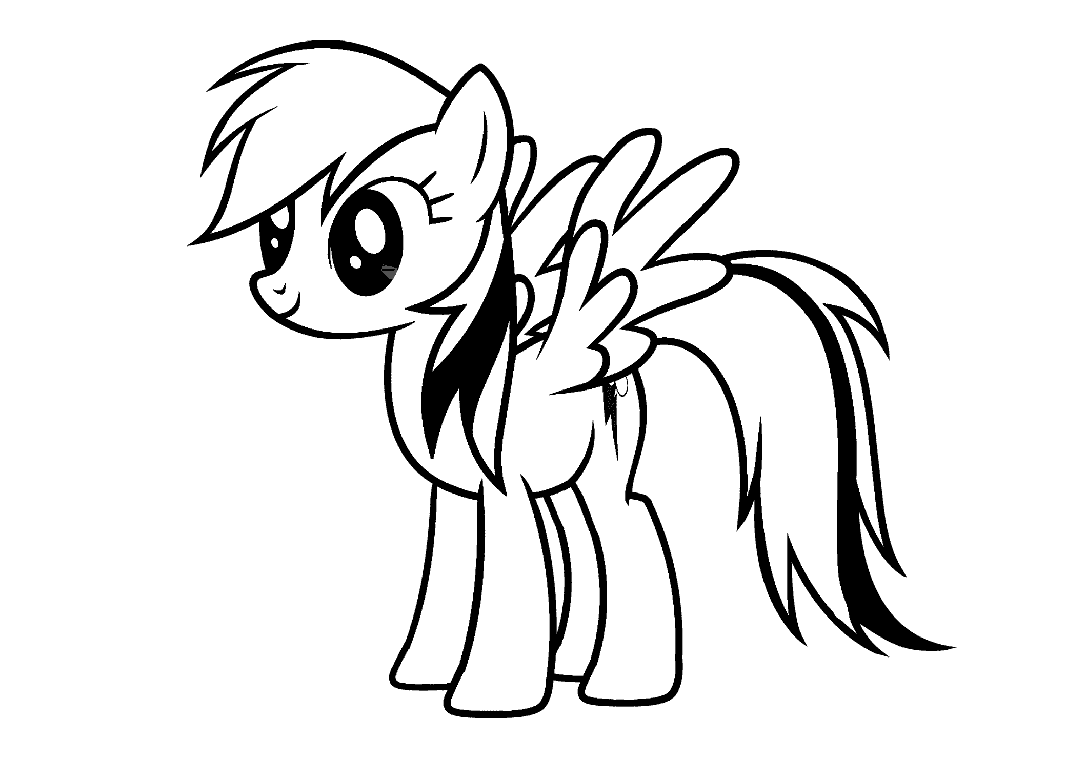 my little pony rainbow dash coloring pages for kids printable free medium
